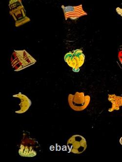 One Of A Kind Vintage Screw Back Lapel Pins Collection Huge Lot 55
