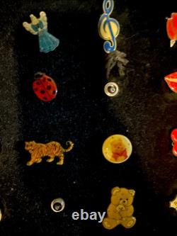 One Of A Kind Vintage Screw Back Lapel Pins Collection Huge Lot 55