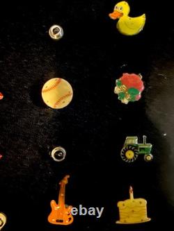 One Of A Kind Vintage Screw Back Lapel Pins Collection Huge Lot 55
