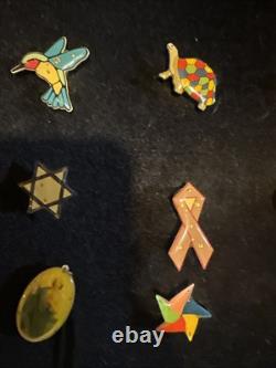 One Of A Kind Vintage Screw Back Lapel Pins Collection Huge Lot 55