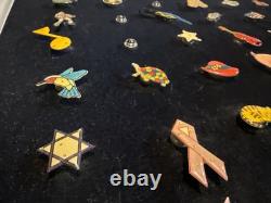 One Of A Kind Vintage Screw Back Lapel Pins Collection Huge Lot 55