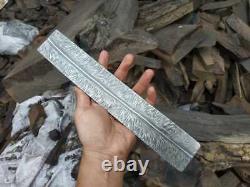 One Of Kind Damascus Steel Custom Hand Made Cabil Feather Pattern Billet 12