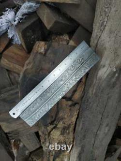 One Of Kind Damascus Steel Custom Hand Made Cabil Feather Pattern Billet 12