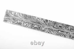 One Of Kind Damascus Steel Custom Hand Made Feather Pattern Blank Billet 40