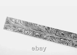 One Of Kind Damascus Steel Custom Handmade Nice Feather Pattern Blank Billet 40