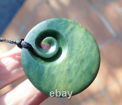 One Of Kind Gem Nz Pounamu Greenstone Nephrite Flower Jade Maori Koru Disk