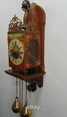 One Of Kind Oak Twentse Stoel Wall Clock With Floral Decoration