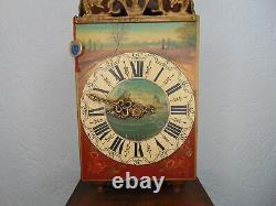 One Of Kind Oak Twentse Stoel Wall Clock With Floral Decoration