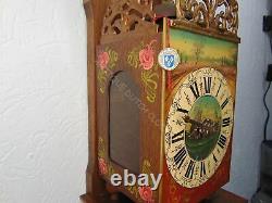 One Of Kind Oak Twentse Stoel Wall Clock With Floral Decoration