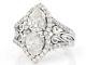 One Of A Kind White Cubic Zirconia Halo Style Elegant Women's Collection Ring
