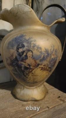 One of A Kind Wiehler Gobelin Young Lovers. Boy and Girl, Flowers