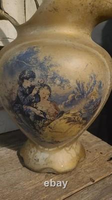 One of A Kind Wiehler Gobelin Young Lovers. Boy and Girl, Flowers