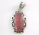 One Of Kind Native American Silver Rhodochrosite Handmade Pendant Signed