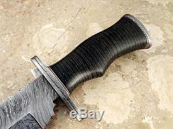 One-of-a-Kind 15'' Custom Handmade Damascus Steel Bowie Hunting Knife HH06