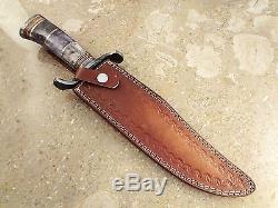 One-of-a-Kind 15'' Custom Handmade Damascus Steel Bowie Hunting Knife HH08