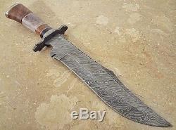 One-of-a-Kind 15'' Custom Handmade Damascus Steel Bowie Hunting Knife HH12
