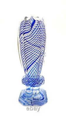 One-of-a-Kind Antique 19th Century Murano Blue & Clear Glass Stamp Seal AD