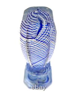 One-of-a-Kind Antique 19th Century Murano Blue & Clear Glass Stamp Seal AD