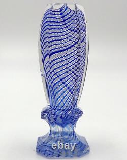 One-of-a-Kind Antique 19th Century Murano Blue & Clear Glass Stamp Seal AD