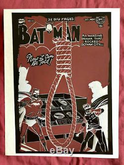 One-of-a-Kind BATMAN #67 Golden Age Original Negative Cover of 1951 Issue