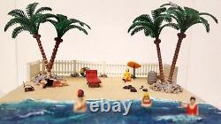 One-of-a-Kind BOYO (Build your own block) Beach Scene Handmade Miniature Diorama