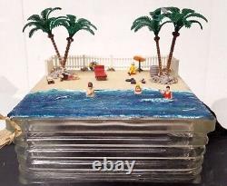 One-of-a-Kind BOYO (Build your own block) Beach Scene Handmade Miniature Diorama