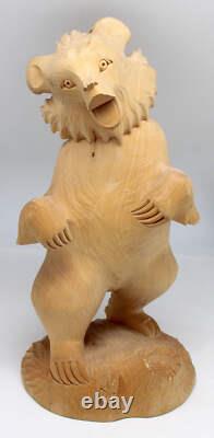 One-of-a-Kind Bear Wood Carved Figurine 13 Nature Wood Carving
