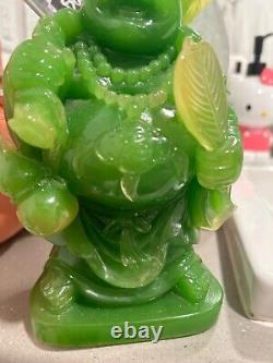 One-of-a-Kind Buddha Statue / Natural Green Jade