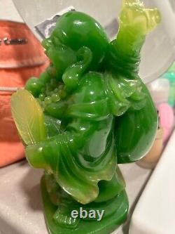 One-of-a-Kind Buddha Statue / Natural Green Jade