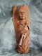 One Of A Kind Collectable 3d Hand Carved Indian Warrior Chief, Solid Santol Wood