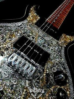 One of a Kind Collectable Swarovski O'Donnell Custom Electric Guitar The Swan