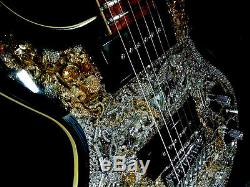 One of a Kind Collectable Swarovski O'Donnell Custom Electric Guitar The Swan