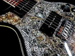 One of a Kind Collectable Swarovski O'Donnell Custom Electric Guitar The Swan