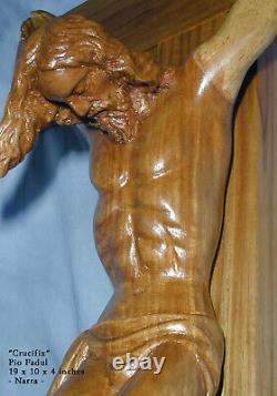 One of a Kind Collectible 3D Handcarved Crucifix Solid Narra Wood! Beautiful