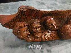 One of a Kind Collectible 3D Handcarved The Last Supper Solid Mango Wood