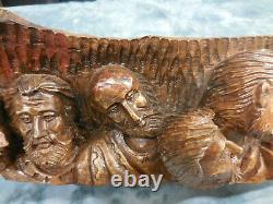 One of a Kind Collectible 3D Handcarved The Last Supper Solid Mango Wood