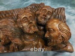 One of a Kind Collectible 3D Handcarved The Last Supper Solid Mango Wood