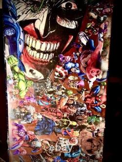 One-of-a-Kind Custom Comic Book Superhero/Villain Collage