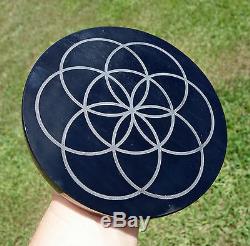 One of a Kind Custom Made BLACK OBSIDIAN Scrying Mirror Creation Energy Symbol