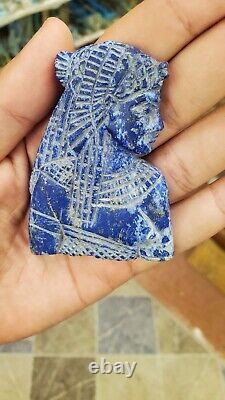 One of a Kind Egyptian Queen Cleopatra from pure Lapis Lazuli, Rare Find Statue