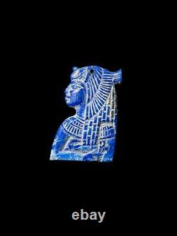 One of a Kind Egyptian Queen Cleopatra from pure Lapis Lazuli, Rare Find Statue