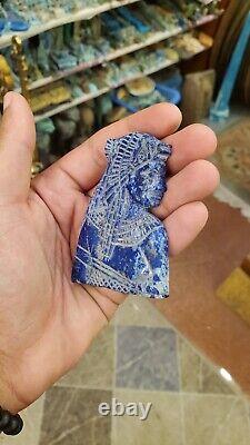One of a Kind Egyptian Queen Cleopatra from pure Lapis Lazuli, Rare Find Statue