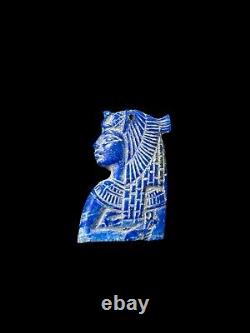 One of a Kind Egyptian Queen Cleopatra from pure Lapis Lazuli, Rare Find Statue