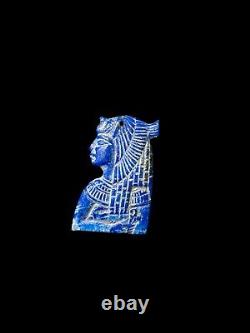 One of a Kind Egyptian Queen Cleopatra from pure Lapis Lazuli, Rare Find Statue