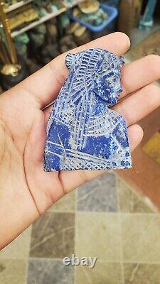 One of a Kind Egyptian Queen Cleopatra from pure Lapis Lazuli, Rare Find Statue