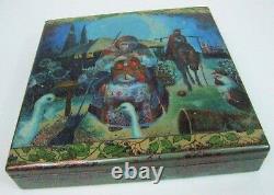 One of a Kind Fedoskino Russian Lacquer Box Baba Yaga and Horseman by Maslov