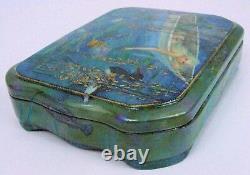 One of a Kind Fedoskino Russian Lacquer Box Mermaid in a Pond by Maslov