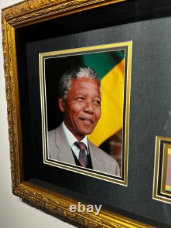 One of a Kind Framed Nelson Mandela Autograph withCOA