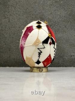 One-of-a-Kind Hand-Stitched Art Egg Real Hollow Shell, Luxury Collectible