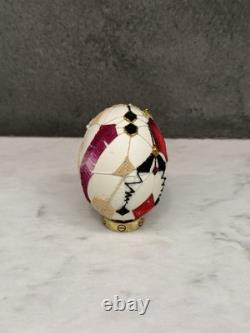 One-of-a-Kind Hand-Stitched Art Egg Real Hollow Shell, Luxury Collectible